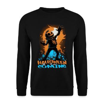Halloween Jack O Lantern Dabbing Pumpkin - Unisex Sweatshirt - black - Front - Alina (178cm) & Michal (187cm)