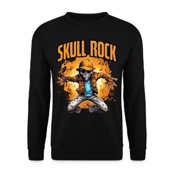 Halloween Skeleton Dabbing Hip Hop Skull Rock - Unisex Sweatshirt - black - Front - Alina (178cm) & Michal (187cm)