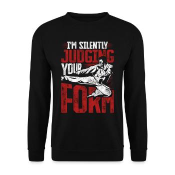 Tang so do shotokan en jugeant silencieusement votre forme - Sweat-shirt Unisexe - noir - Devant - Alina (178cm) & Michal (187cm)