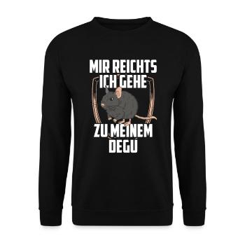 Gehe zu meinem Degu Nagetier Stauchratte - Unisex Pullover - Schwarz - Vorne - Alina (178cm) & Michal (187cm)