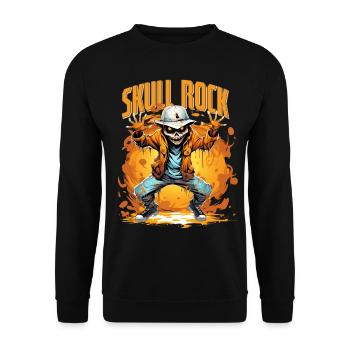 Halloween Skeleton Dabbing Hip Hop Skull Rock - Unisex Sweatshirt - black - Front - Alina (178cm) & Michal (187cm)
