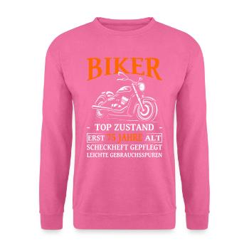 Motorradfahrer & Biker 75. Geburtstag - Unisex Pullover - Pink - Vorne