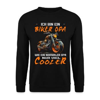 Ich bin ein Biker Opa - Motorradfahrer - Motorrad - Unisex Pullover - Schwarz - Vorne - Alina (178cm) & Michal (187cm)