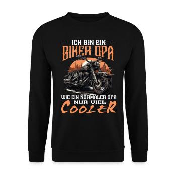 Ich bin ein Biker Opa - Motorradfahrer - Motorrad - Unisex Pullover - Schwarz - Vorne - Alina (178cm) & Michal (187cm)