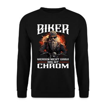 Biker werden nicht grau | Motorradfahrer & Biker - Unisex Pullover - Schwarz - Vorne - Alina (178cm) & Michal (187cm)