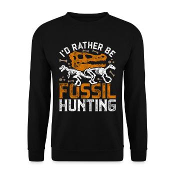 Paläontologi I'd Rather Be Fossil Hunting - Unisex Pullover - Schwarz - Vorne - Alina (178cm) & Michal (187cm)