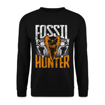Fossil Hunter Paläontologie Paläontologe - Unisex Pullover - Schwarz - Vorne - Alina (178cm) & Michal (187cm)
