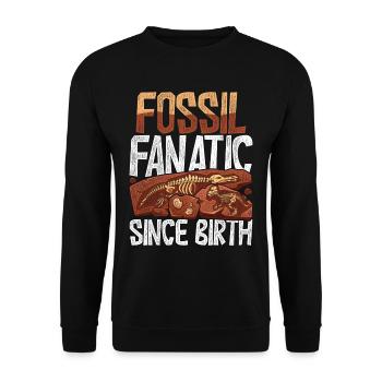 Paläontologe Fossil Fanatic Since Birth - Unisex Pullover - Schwarz - Vorne - Alina (178cm) & Michal (187cm)