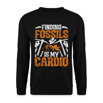 Paläontologe Finding Fossils Is My Cardio - Unisex Pullover - Schwarz - Vorne - Alina (178cm) & Michal (187cm)