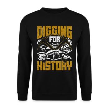 Paläontologie Paläontologe Digging For History - Unisex Pullover - Schwarz - Vorne - Alina (178cm) & Michal (187cm)