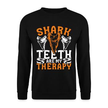 Paléontologie Les dents de requin sont ma thérapie - Sweat-shirt Unisexe - noir - Devant - Alina (178cm) & Michal (187cm)