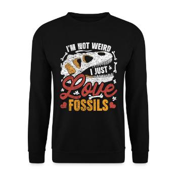 Paläontologie I'm Not Weird I Just Love Fossils - Unisex Pullover - Schwarz - Vorne - Alina (178cm) & Michal (187cm)