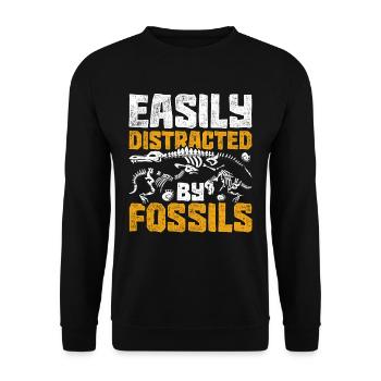 Paläontologie Easily Distracted By Fossils - Unisex Pullover - Schwarz - Vorne - Alina (178cm) & Michal (187cm)
