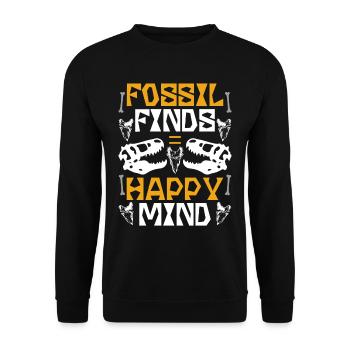 Paläontologie Fossils Finds = Happy Mind - Unisex Pullover - Schwarz - Vorne - Alina (178cm) & Michal (187cm)