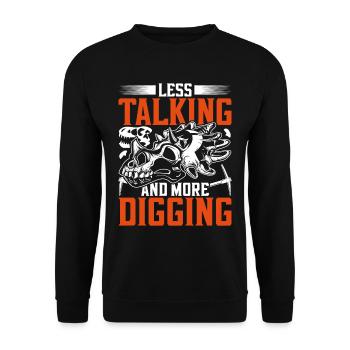 Paléontologie moins parler et creuser - Sweat-shirt Unisexe - noir - Devant - Alina (178cm) & Michal (187cm)
