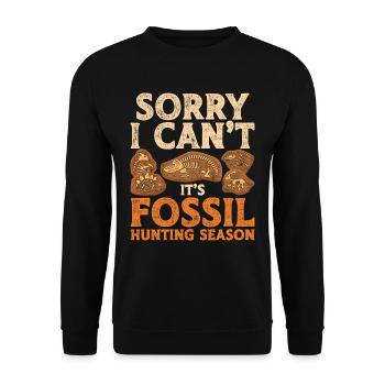 Paläontologe It's Fossil Hunting Season - Unisex Pullover - Schwarz - Vorne - Alina (178cm) & Michal (187cm)