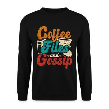 Responsable RH Responsable Ressources Humaines Coffee Files And Gossip - Sweat-shirt Unisexe - noir - Devant - Alina (178cm) & Michal (187cm)