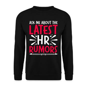 HR Manager Human Resources Manager HR Rumors - Unisex Sweatshirt - black - Front - Alina (178cm) & Michal (187cm)