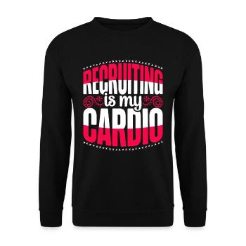 Responsable RH Personalmanager Le recrutement est mon cardio - Sweat-shirt Unisexe - noir - Devant - Alina (178cm) & Michal (187cm)