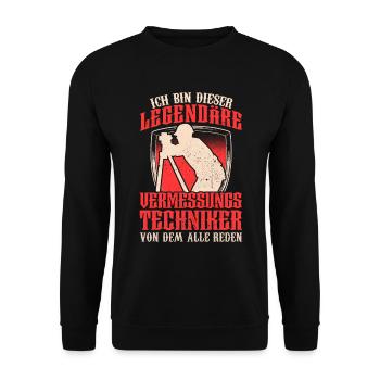Legendärer Vermessungstechniker Vermesser - Unisex Pullover - Schwarz - Vorne - Alina (178cm) & Michal (187cm)