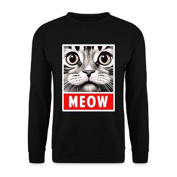 MEOW Meow Cadeau de visage de chat mignon - Sweat-shirt Unisexe - noir - Devant - Alina (178cm) & Michal (187cm)