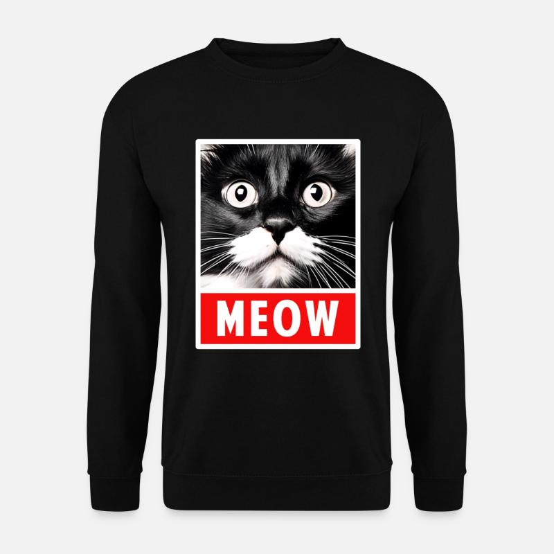 MEOW Miau Niedliches Katzengesicht - Unisex Pullover - Schwarz
