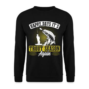 Funny Fishing Men Women - Unisex Pullover - Schwarz - Vorne - Alina (178cm) & Michal (187cm)