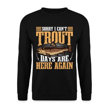 Funny Fishing Men Women - Unisex Pullover - Schwarz - Vorne - Alina (178cm) & Michal (187cm)