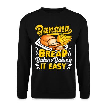 Drôle de vêtements de cuisson au pain aux bananes - Sweat-shirt Unisexe - noir - Devant - Alina (178cm) & Michal (187cm)