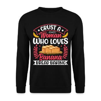 Drôle de vêtements de cuisson au pain aux bananes - Sweat-shirt Unisexe - noir - Devant - Alina (178cm) & Michal (187cm)