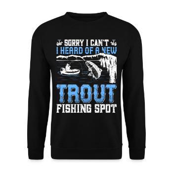 Funny Fishing Men Women - Unisex Pullover - Schwarz - Vorne - Alina (178cm) & Michal (187cm)