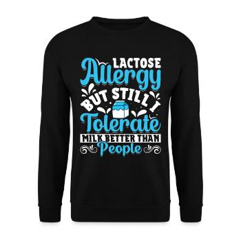 Produits laitiers intolérants au lactose - Sweat-shirt Unisexe - noir - Devant - Alina (178cm) & Michal (187cm)
