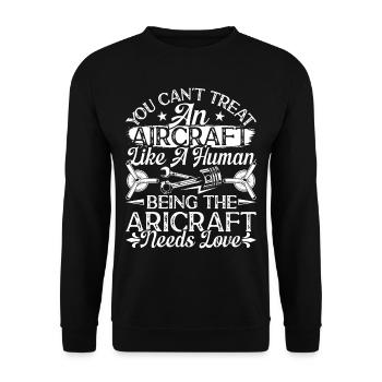 Love Airplane aviation - Unisex Sweatshirt - black - Front - Alina (178cm) & Michal (187cm)