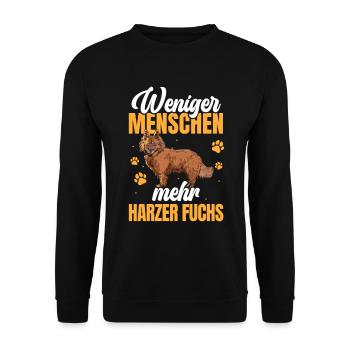Mehr Harzer Fuchs altdeutscher Hütefuchs - Unisex Pullover - Schwarz - Vorne - Alina (178cm) & Michal (187cm)