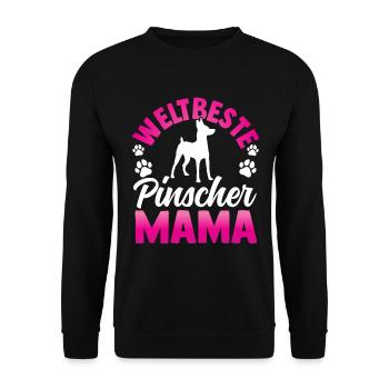 Beste Zwergpinscher Mama Rehpinscher - Unisex Pullover - Schwarz - Vorne - Alina (178cm) & Michal (187cm)