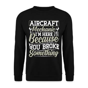 Love Avion aviation - Sweat-shirt Unisexe - noir - Devant - Alina (178cm) & Michal (187cm)