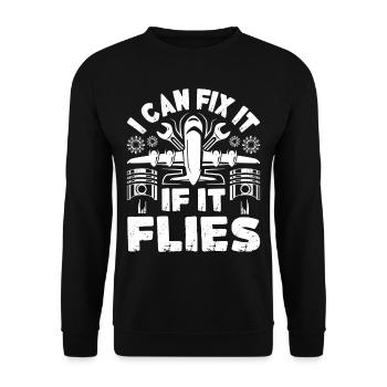 Love Avion aviation - Sweat-shirt Unisexe - noir - Devant - Alina (178cm) & Michal (187cm)
