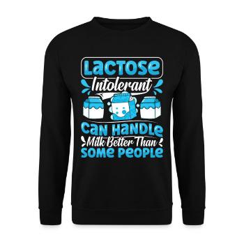 Produits laitiers intolérants au lactose - Sweat-shirt Unisexe - noir - Devant - Alina (178cm) & Michal (187cm)