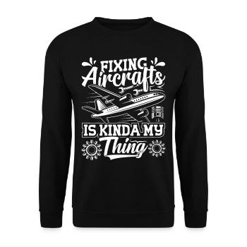 Love Avion aviation - Sweat-shirt Unisexe - noir - Devant - Alina (178cm) & Michal (187cm)
