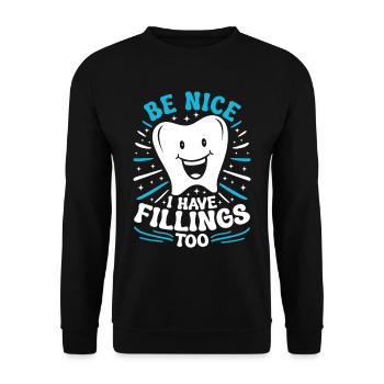 Dental technician Dental prosthodontist - Unisex Sweatshirt - black - Front - Alina (178cm) & Michal (187cm)