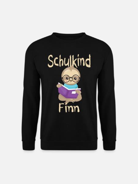 Schulkind Finn Faultier - Unisex Pullover - Schwarz