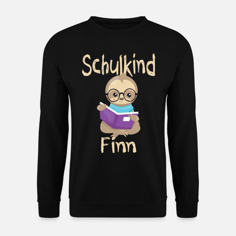 Schulkind Finn Faultier - Unisex Pullover - Schwarz