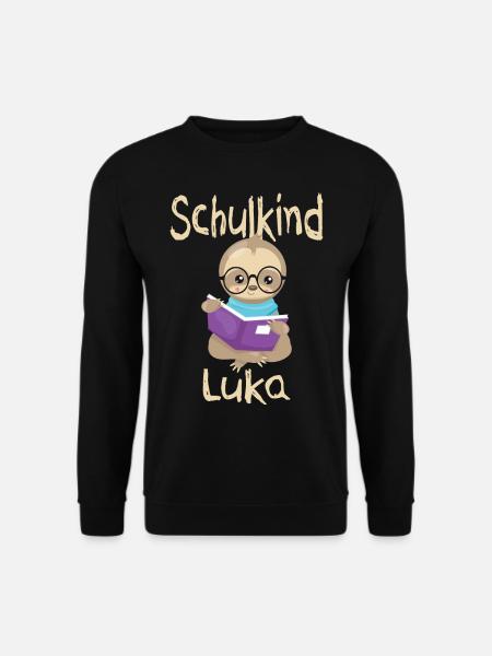 Schulkind Luka Faultier - Unisex Pullover - Schwarz