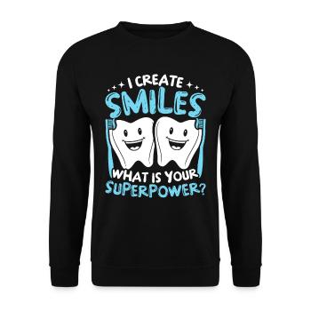 Dental technician Dental prosthodontist - Unisex Sweatshirt - black - Front - Alina (178cm) & Michal (187cm)