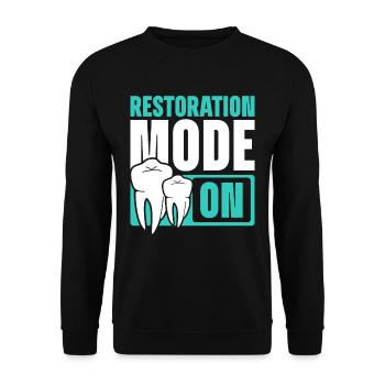 Zahntechniker Zahnprothetiker Restoration Mode On - Unisex Pullover - Schwarz - Vorne - Alina (178cm) & Michal (187cm)