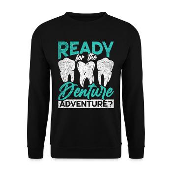 Technicien dentaire prêt pour l’aventure dentaire? - Sweat-shirt Unisexe - noir - Devant - Alina (178cm) & Michal (187cm)
