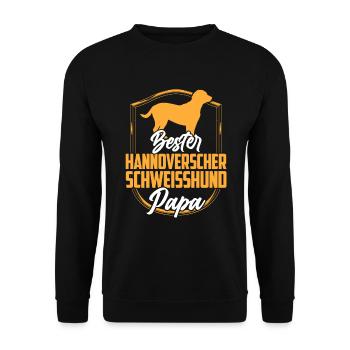 Bester Hannoverscher Schweißhund Papa - Unisex Pullover - Schwarz - Vorne - Alina (178cm) & Michal (187cm)