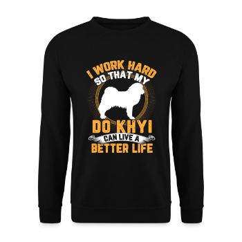 Work for my Do Khyi Tibetan Mastiff - Unisex Sweatshirt - black - Front - Alina (178cm) & Michal (187cm)