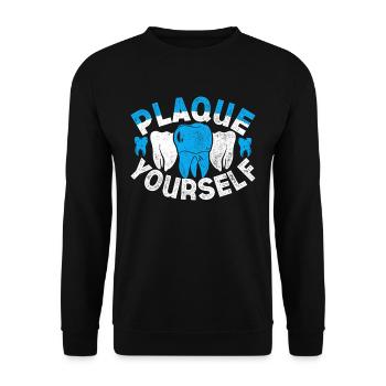 Dental Technician Dental Prosthodontist Plaque Yourself - Unisex Sweatshirt - black - Front - Alina (178cm) & Michal (187cm)