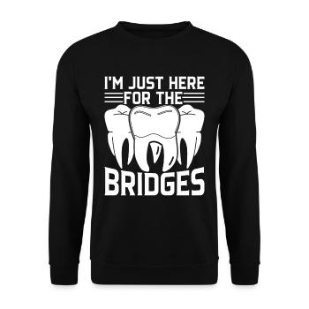 Dental Technician I'm Just Here For The Bridges - Unisex Sweatshirt - black - Front - Alina (178cm) & Michal (187cm)